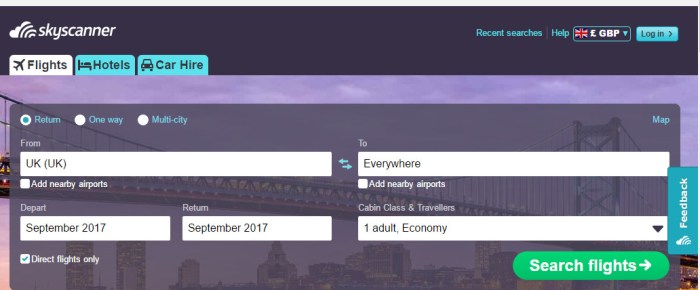 Flight flights skyscanner airports alternative